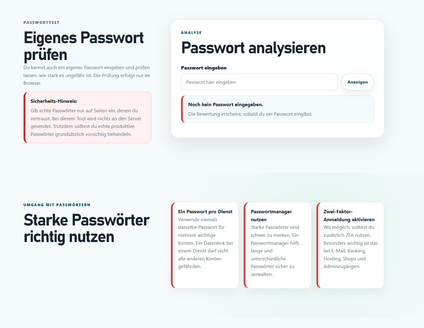 Vorschau zu FWT Passwortgenerator